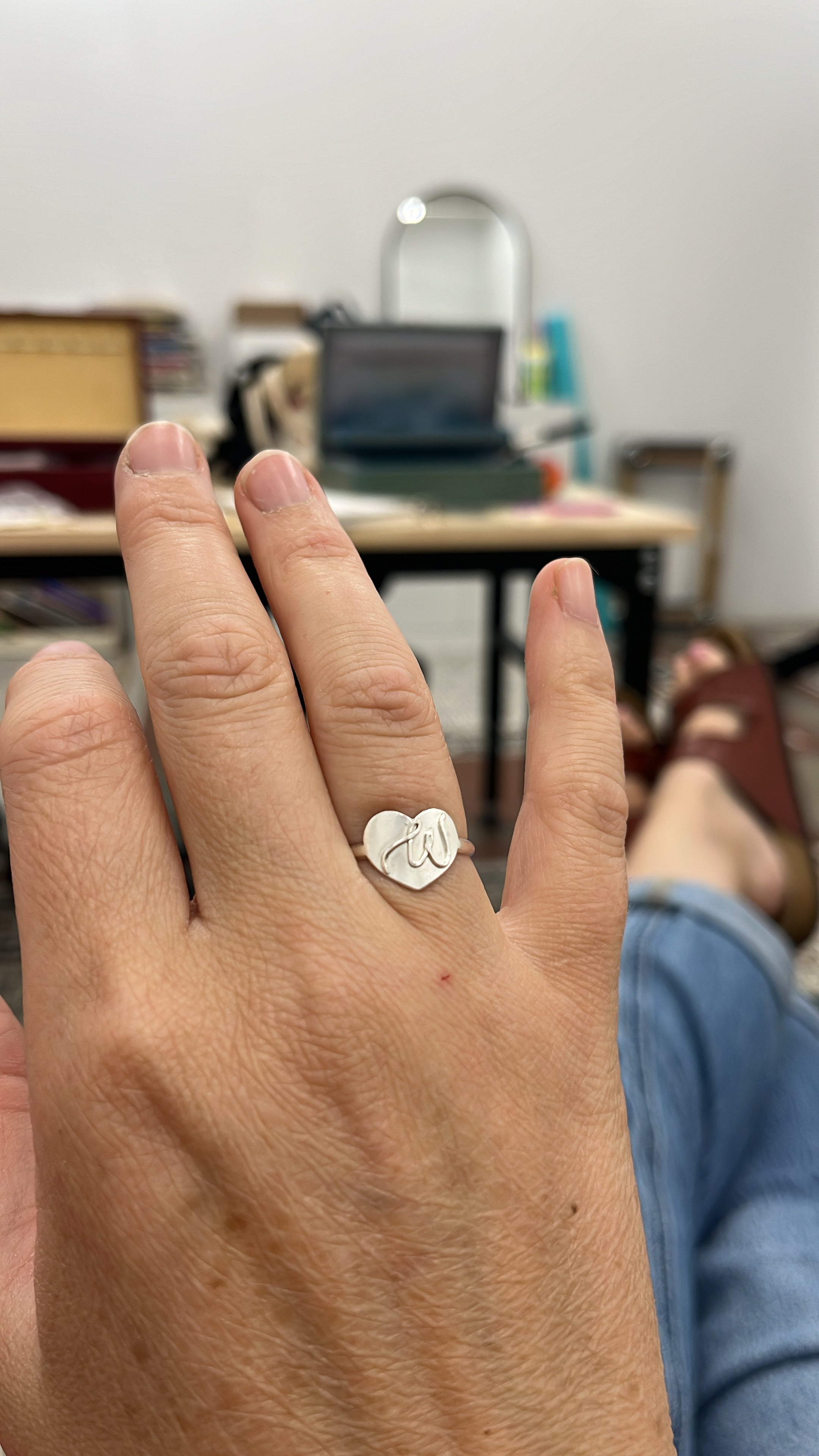 Initial Heart Ring