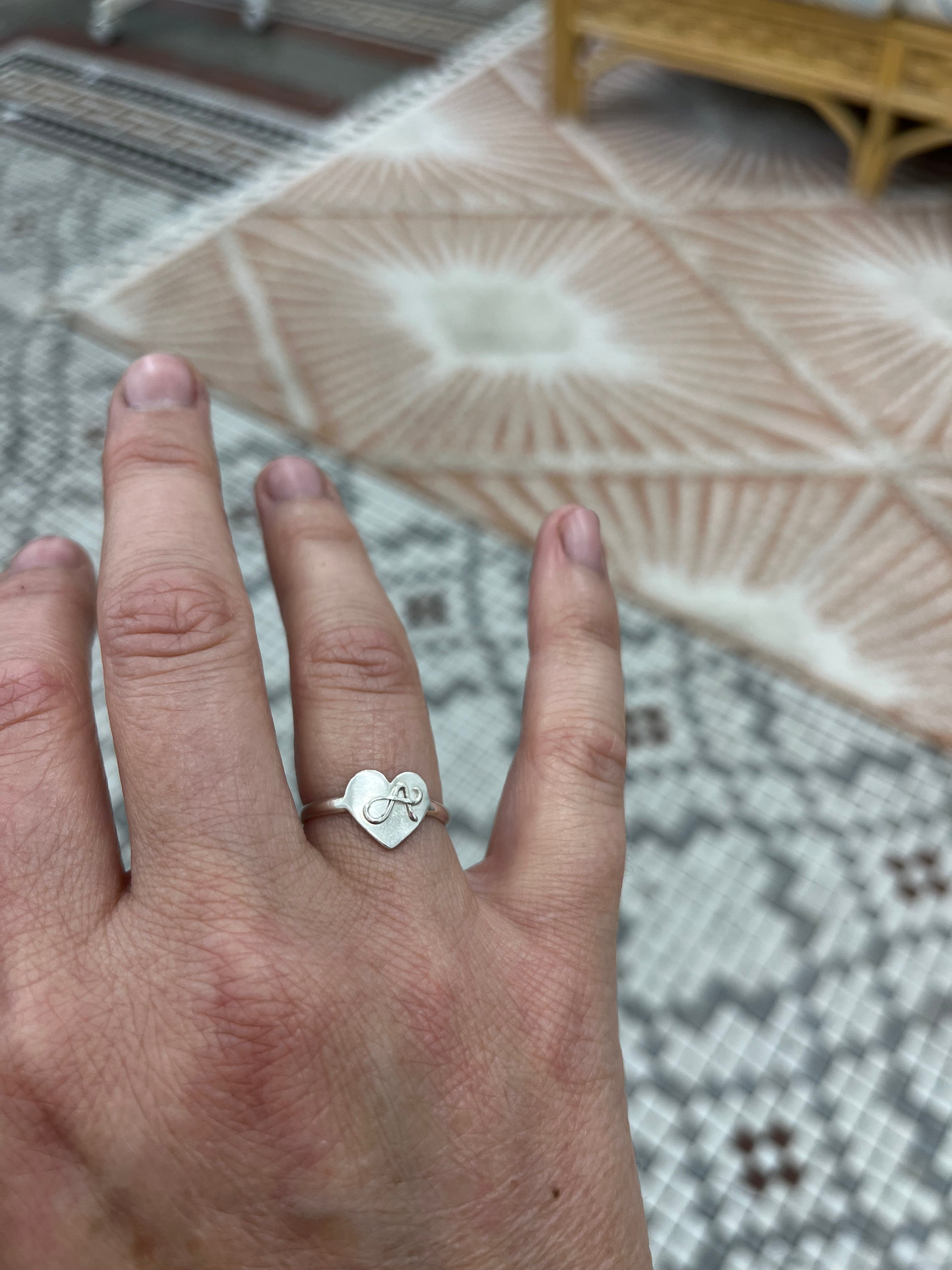 Initial Heart Ring