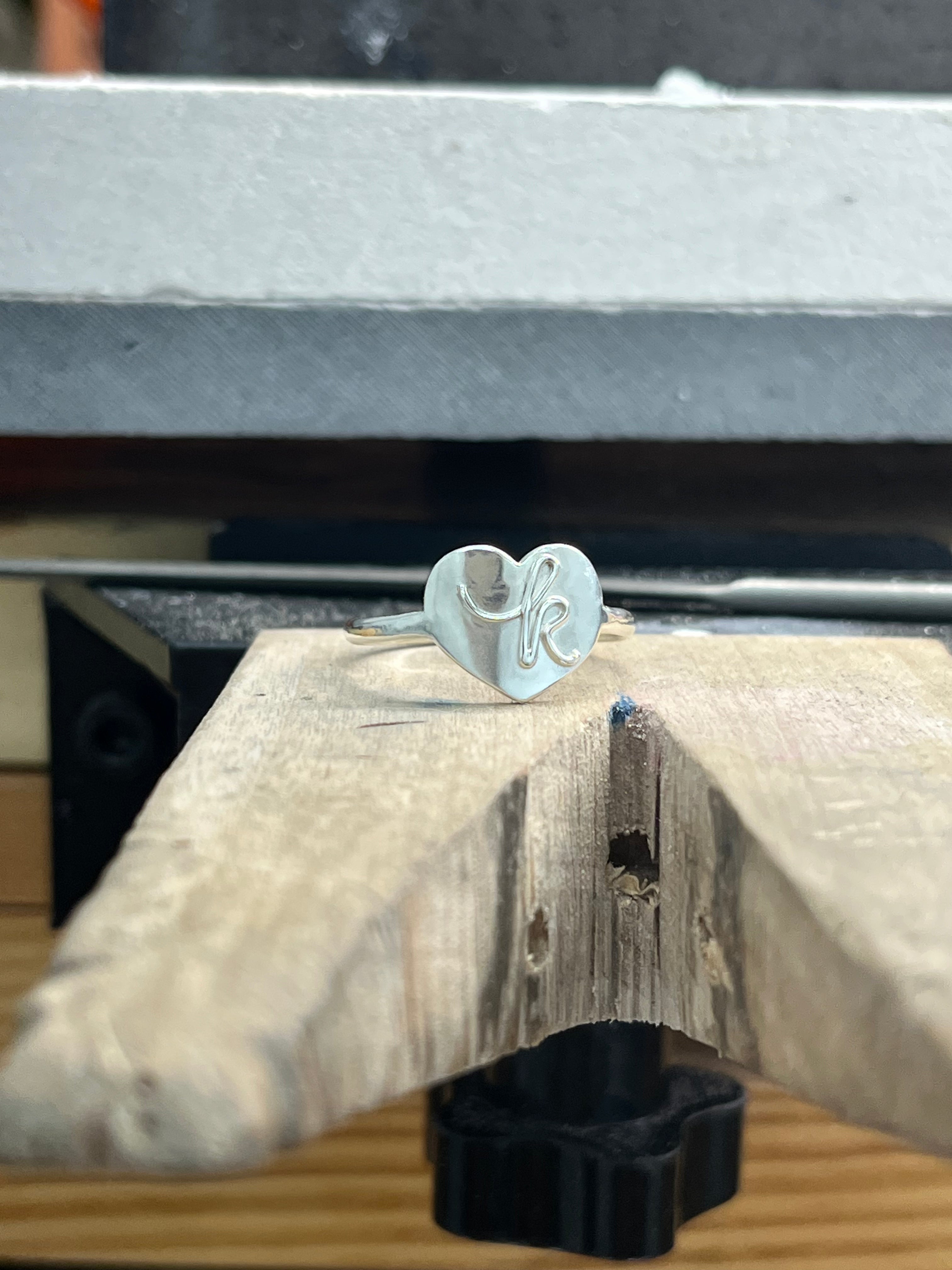 Initial Heart Ring