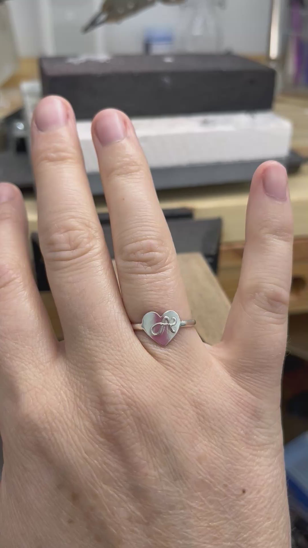 Initial Heart Ring